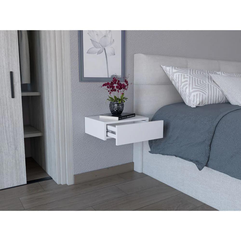 Buró Flotante Milano MADIK color Blanco Con un cajón