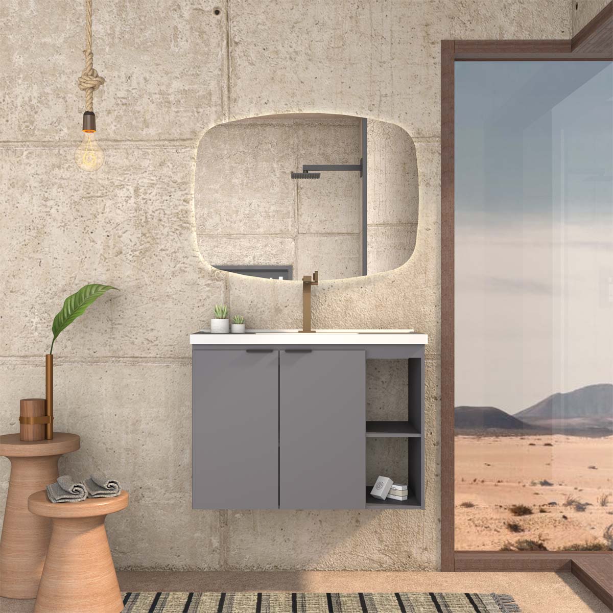 MUEBLE BAÑO ASTER 80 GRIS