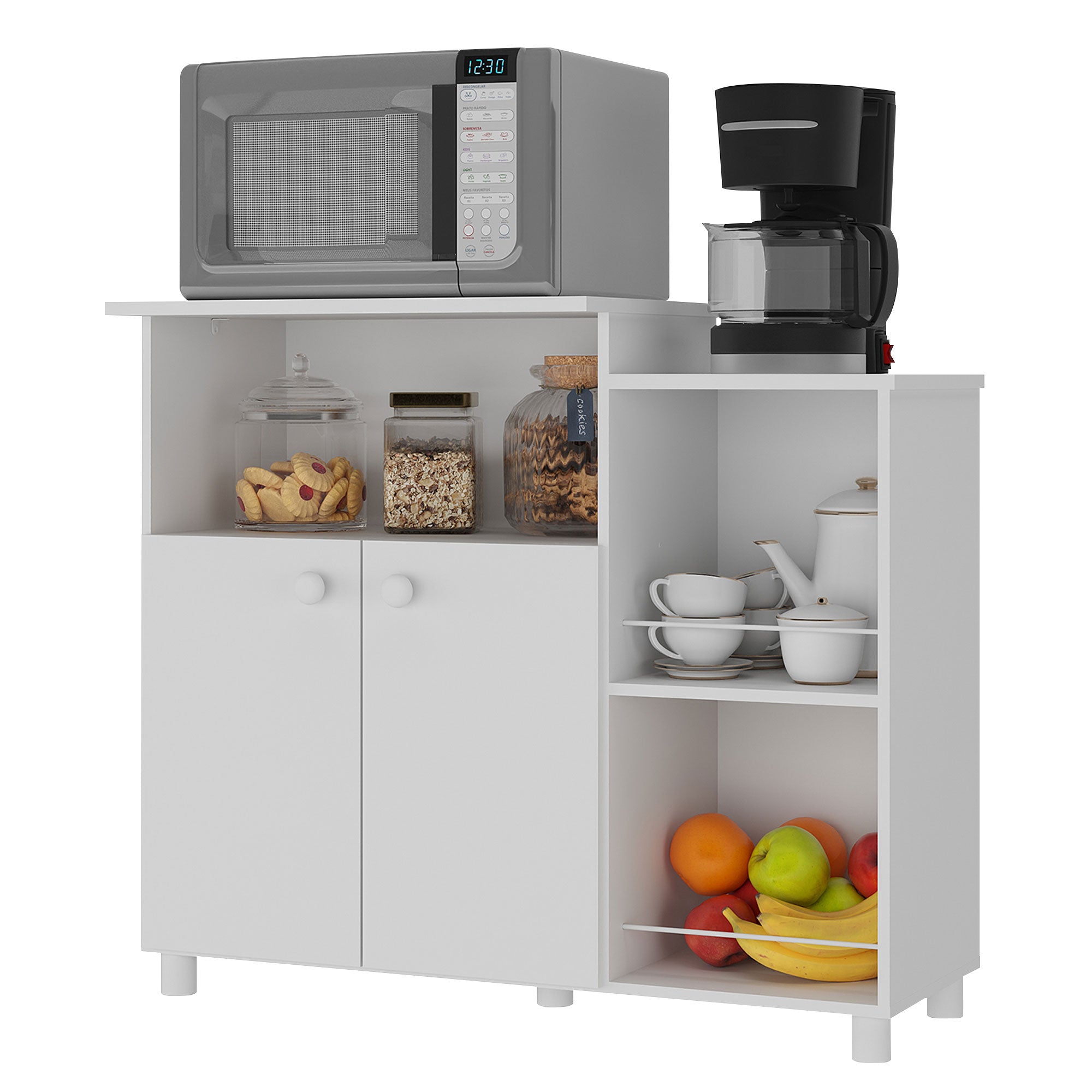 Mueble para Cocina Madik con puertas y estantes color blanco