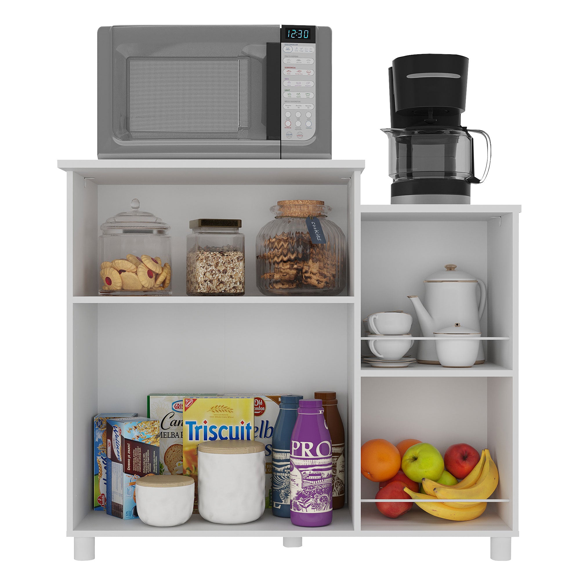 Mueble para Cocina Madik con puertas y estantes color blanco