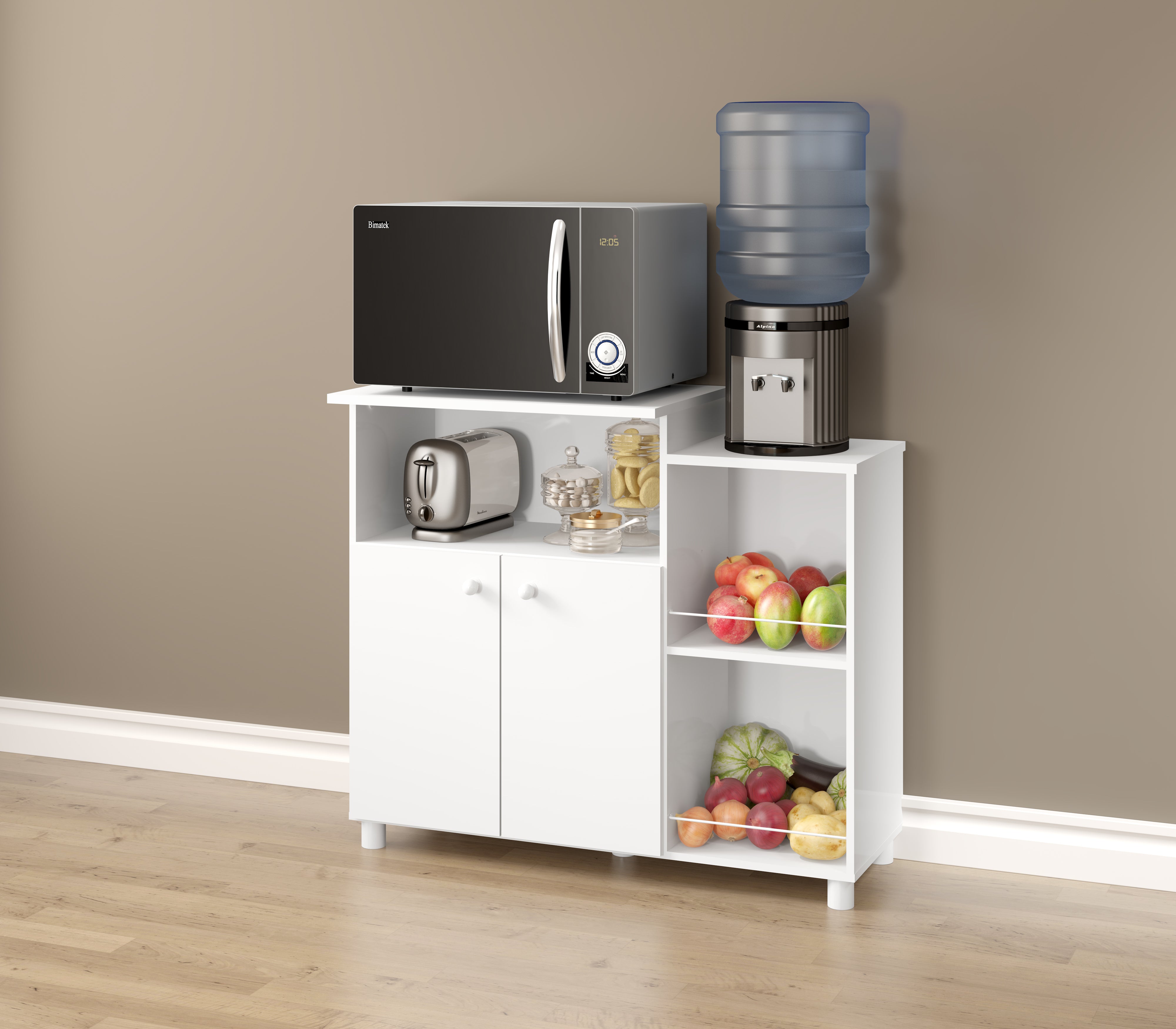 Mueble para Cocina Madik con puertas y estantes color blanco