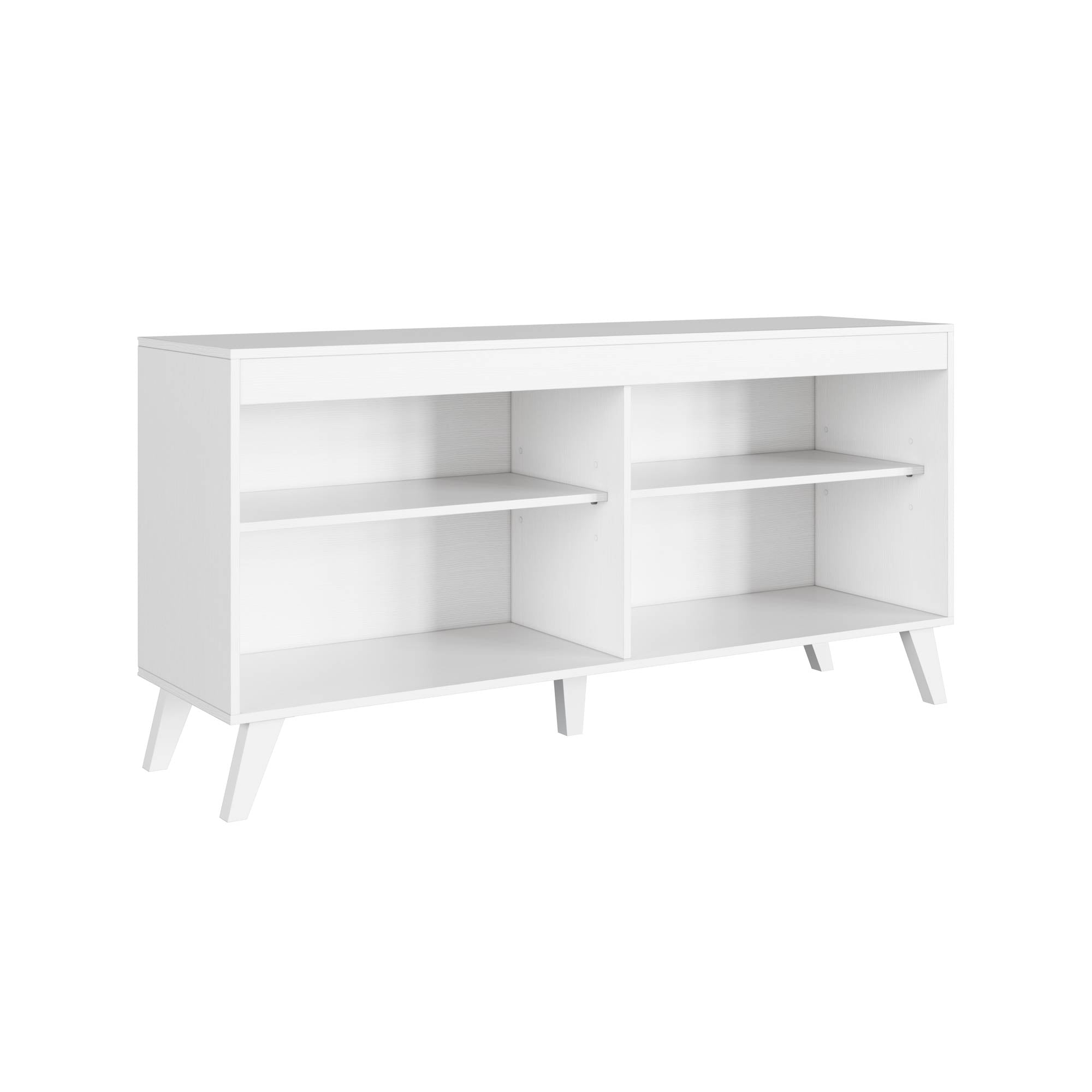 Mueble de Tv 55″ Madik con 4 nichos blanco 147x72x40cm