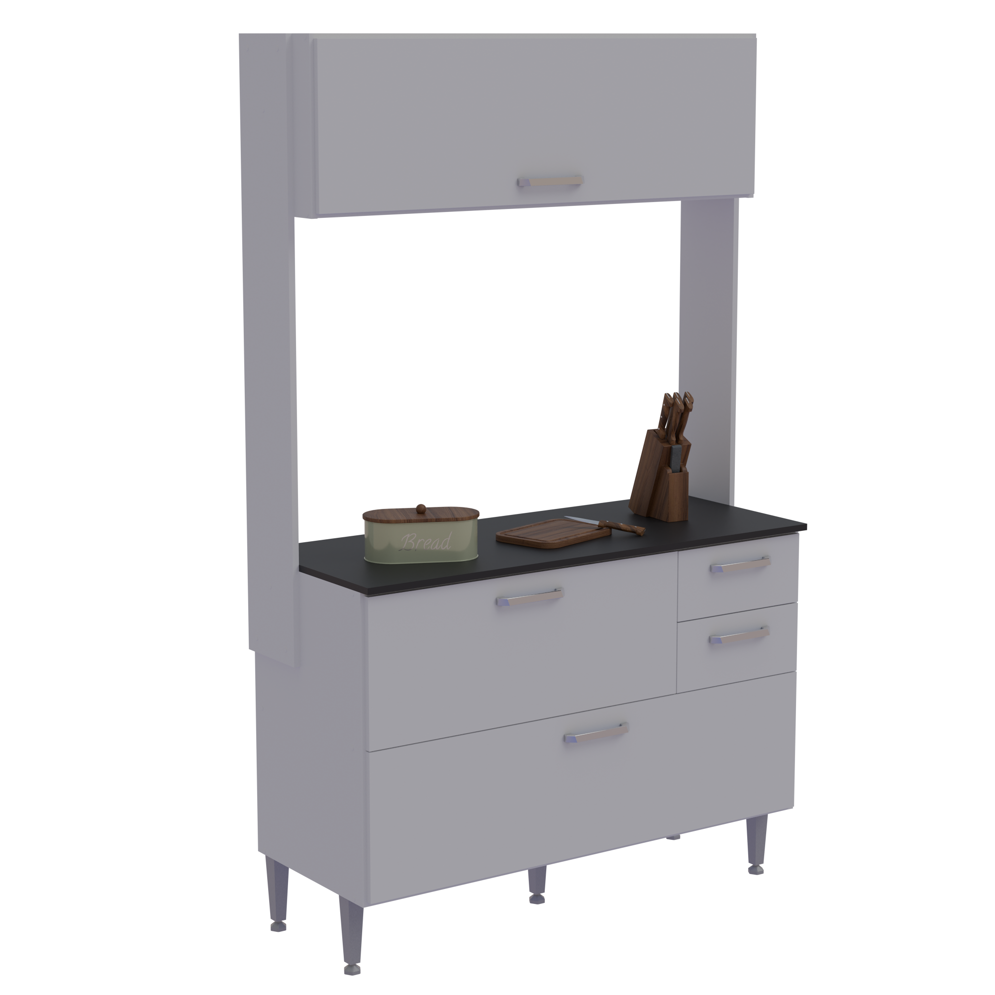 Cocina Integral Madik Color Blanco con cajones