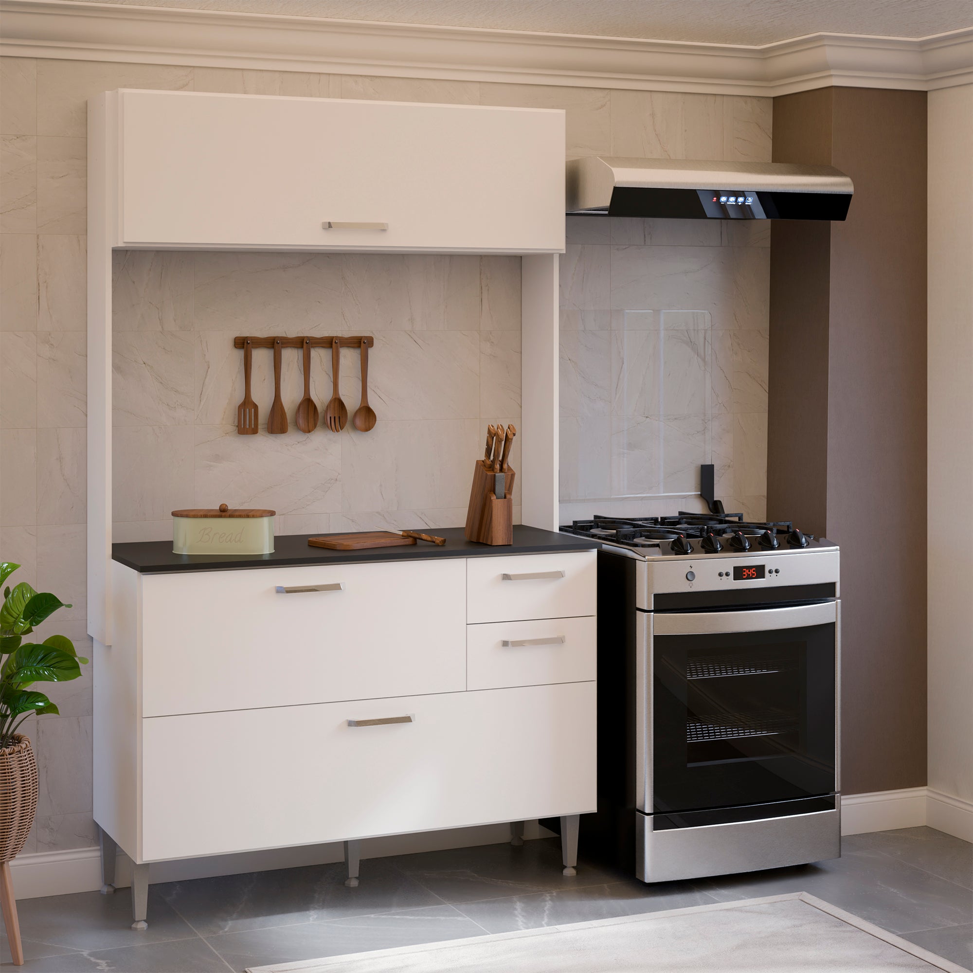 Cocina Integral Madik Color Blanco con cajones