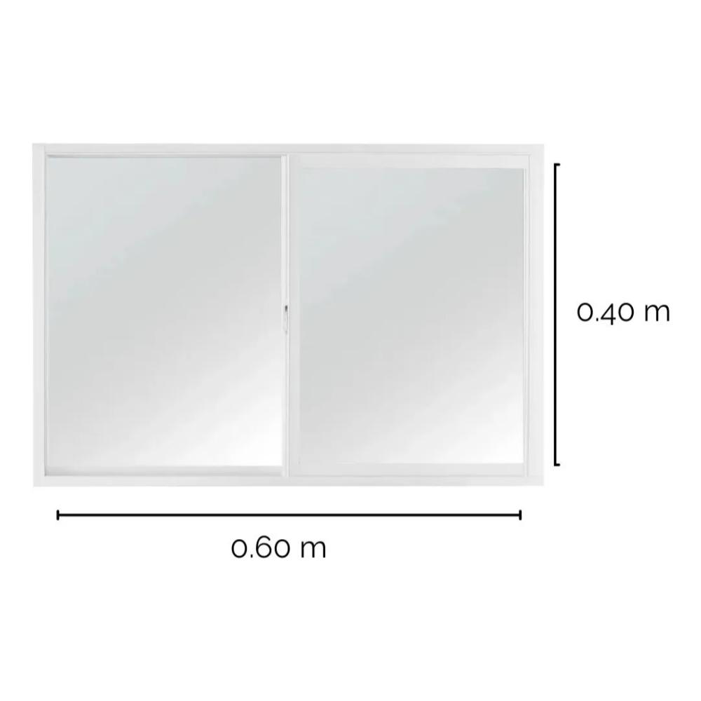 VENTANA ALUMINIO 1.5″ 60X40 CRISTAL SATINADO 3MM