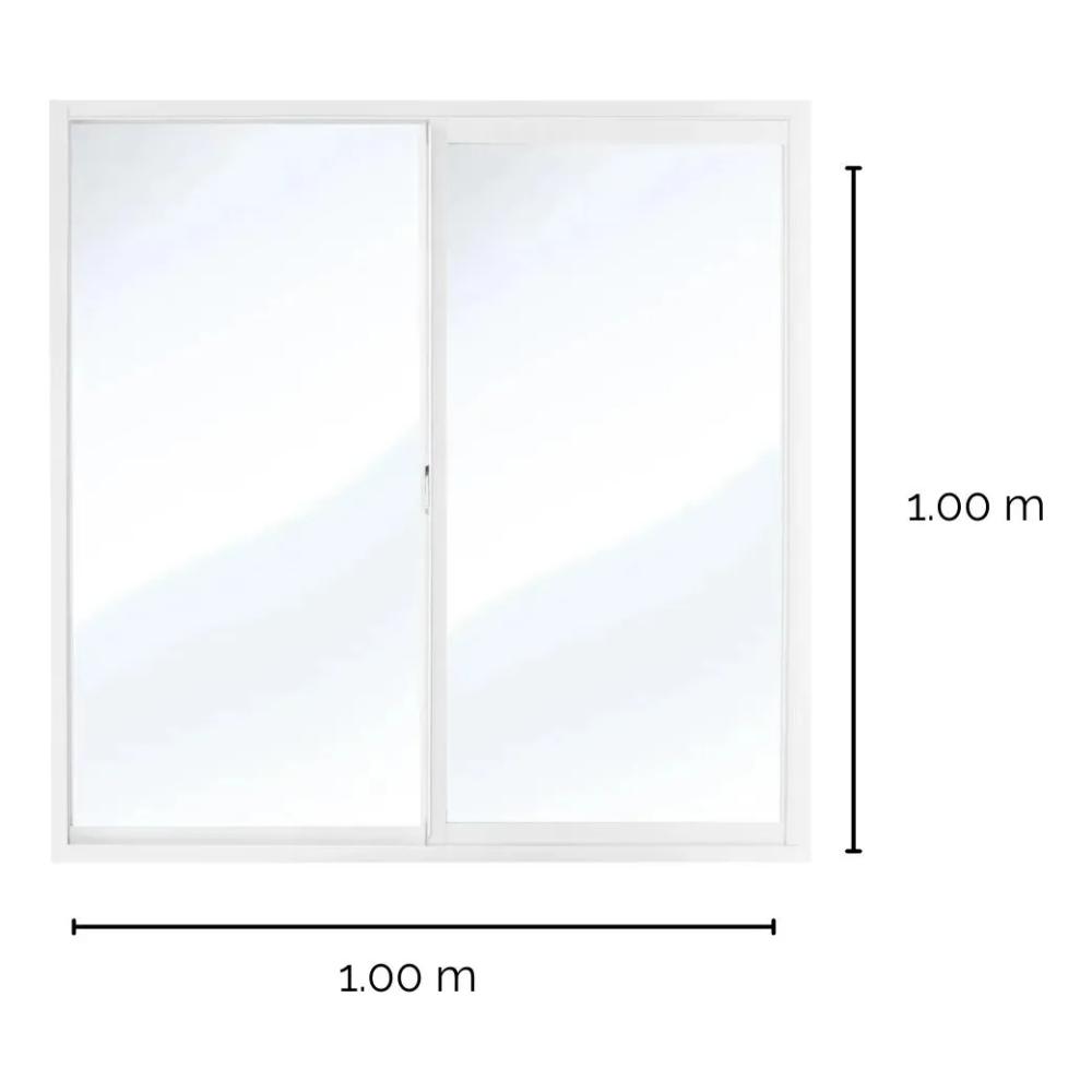 VENTANA ALUMINIO 1.5″ 100X100 CRISTAL CLARO 3MM