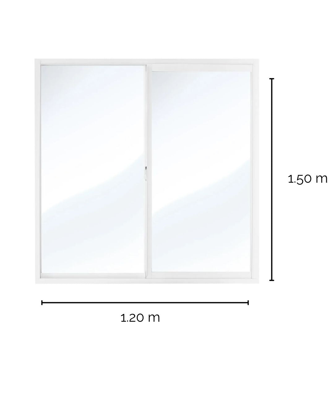 VENTANA ALUMINIO 1.5″ 150X120 CRISTAL CLARO 3MM