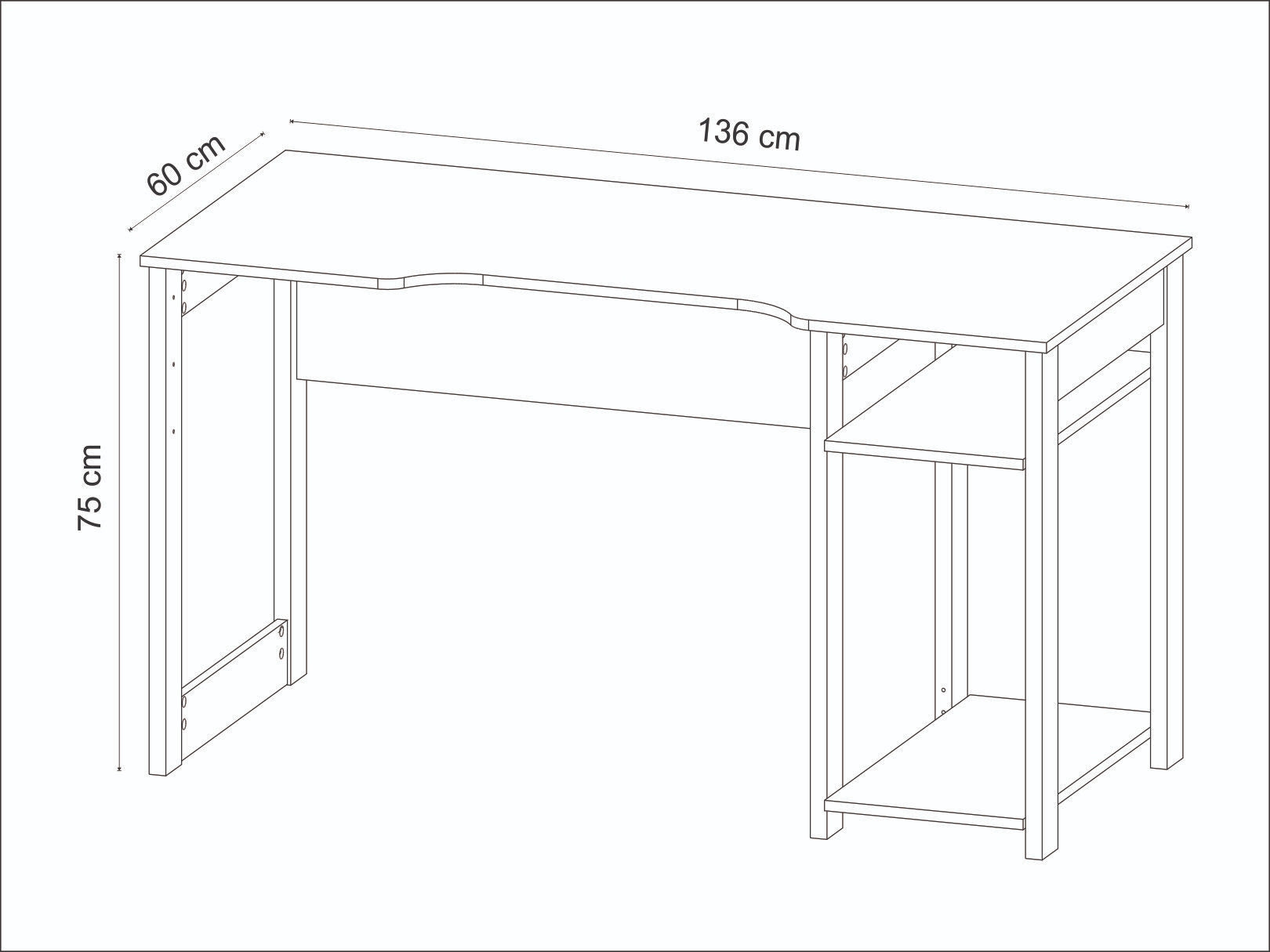 Mueble Escritorio/Mesa Gamer Negro/Azul