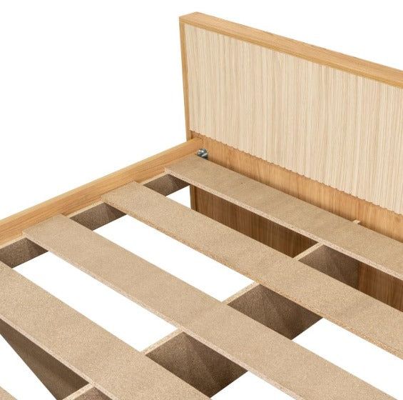 Base Cama Matrimonial MADIK Wandda Fresno Europeo y Roble Natural