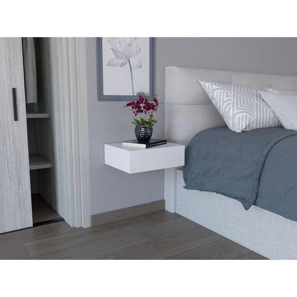 Buró Flotante Milano MADIK color Blanco Con un cajón