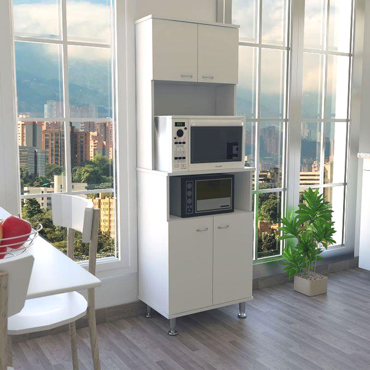 Mueble Alacena para Cocina Madik Blanco con 4 puertas y 4 estantes