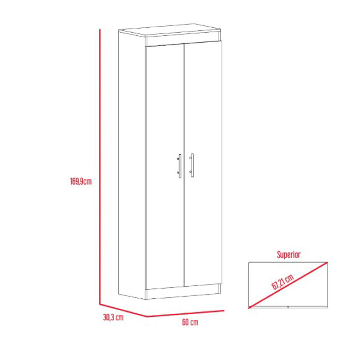 Mueble Alacena Nepal, Wengue, con 5 Entrepaños y 2 Puertas Batientes