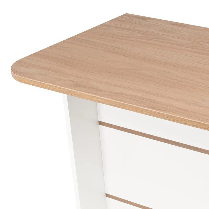Barra de Cocina MADIK Blanco y Castaño con 2 Entrepaños