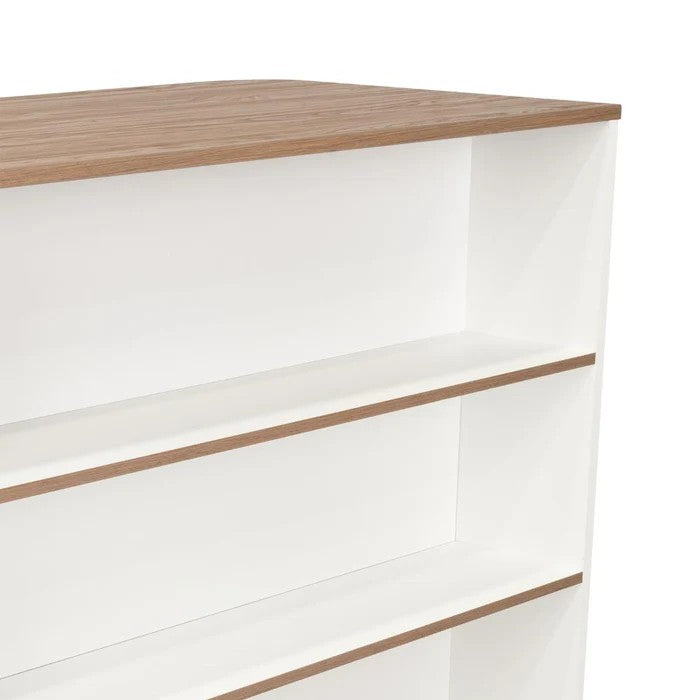Barra de Cocina MADIK Blanco y Castaño con 2 Entrepaños