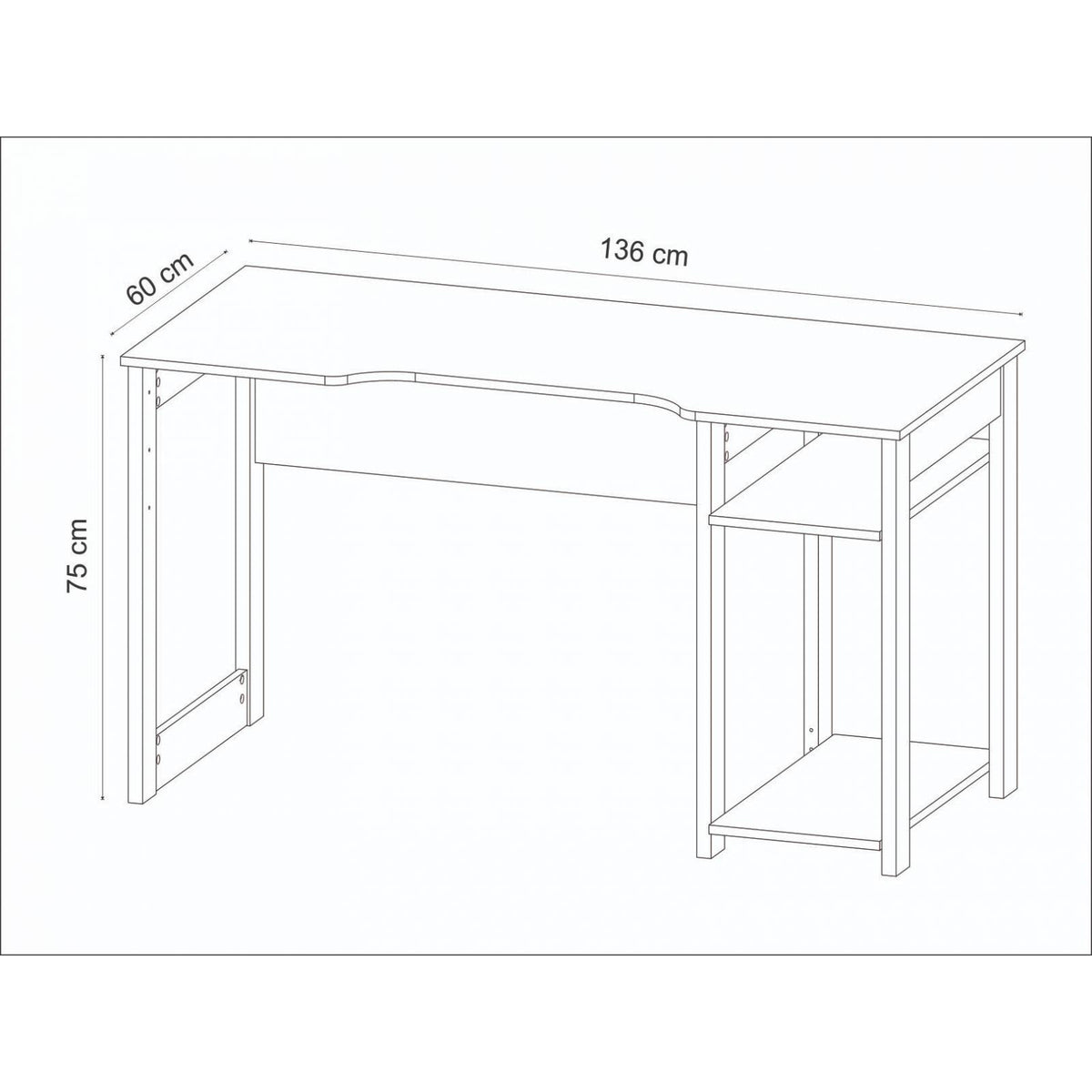 Mueble Escritorio Mesa Gamer Negro Azul ME41520002