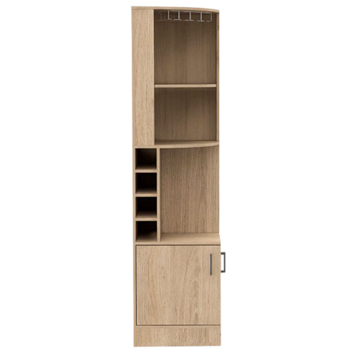 Mueble Bar Esquinero MADIK con Espacio Porta Copas Color Beige