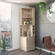 Mueble Bar Esquinero MADIK con Espacio Porta Copas Color Beige