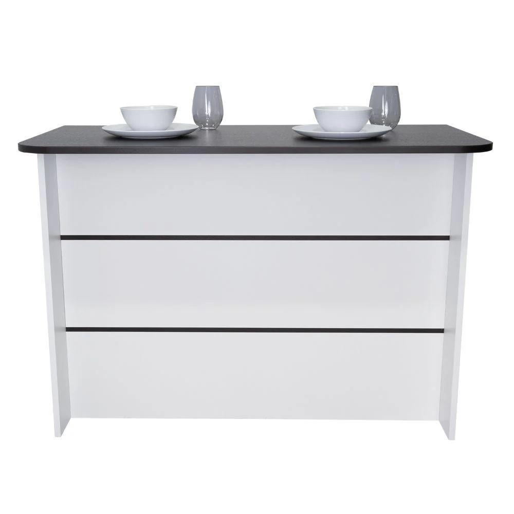 Madik Barra de Cocina Moderna – Isla de Cocina con 2 Entrepaños 120 x 90 x 60 cm