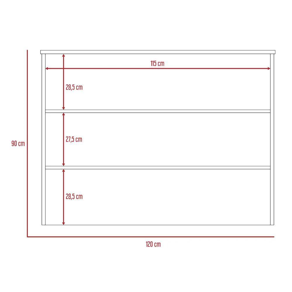 Madik Barra de Cocina Moderna – Isla de Cocina con 2 Entrepaños 120 x 90 x 60 cm