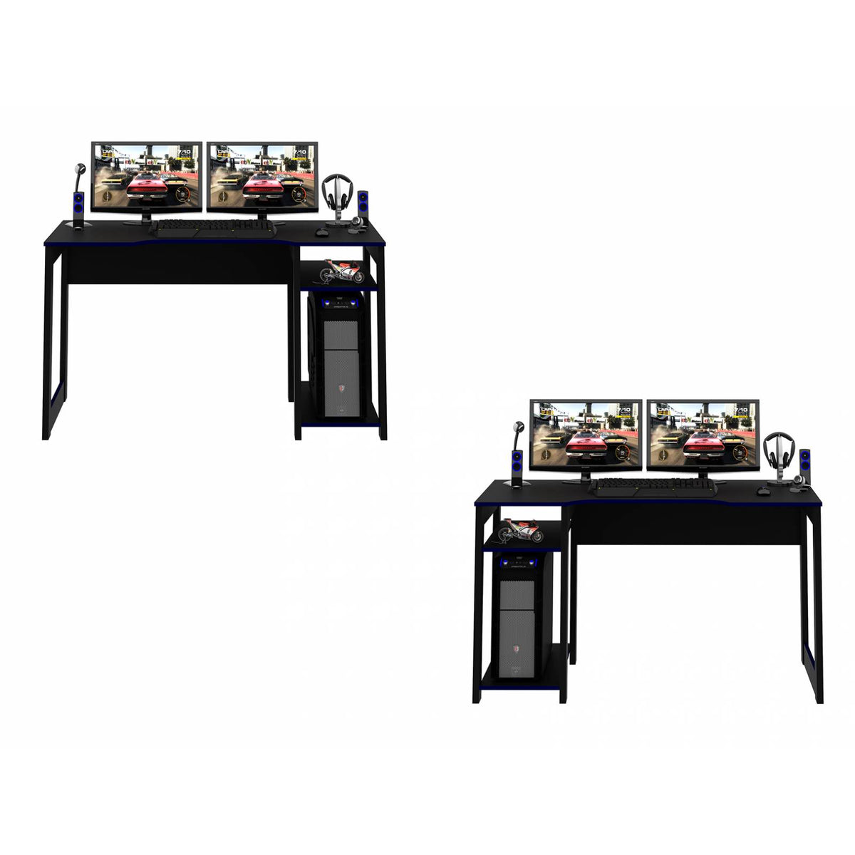 Mueble Escritorio Mesa Gamer Negro Azul ME41520002