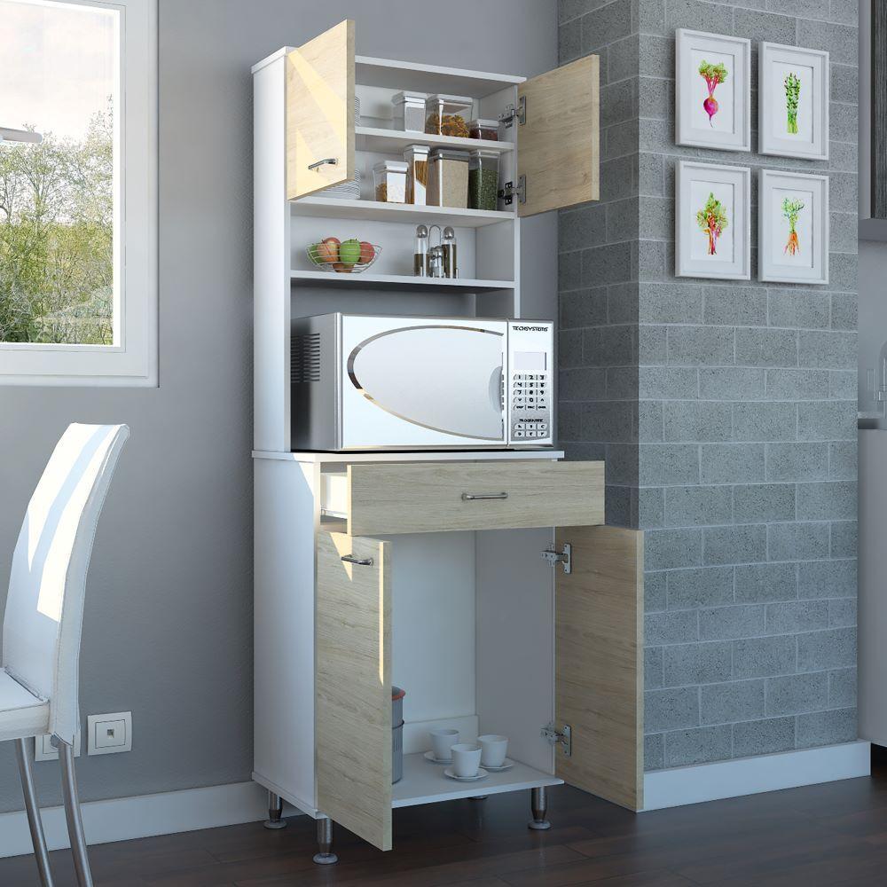 Mueble Alacena Madik color Beige y Blanco