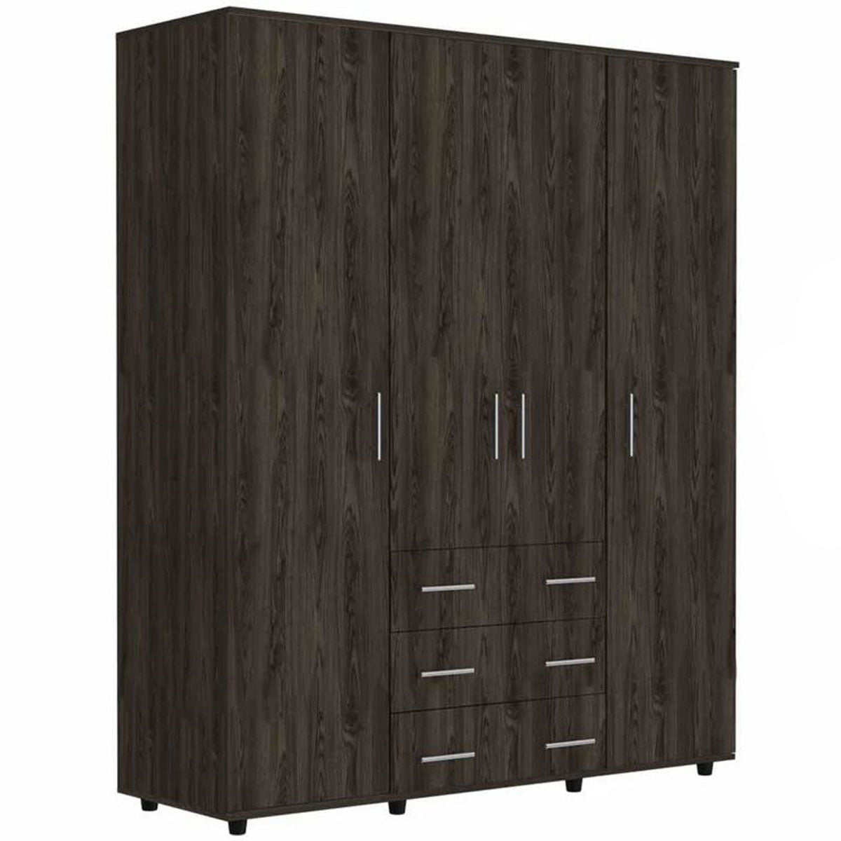 Closet Fontana Madik color Chocolate/Blanco con 4 Tubos Para Colgar Ropa