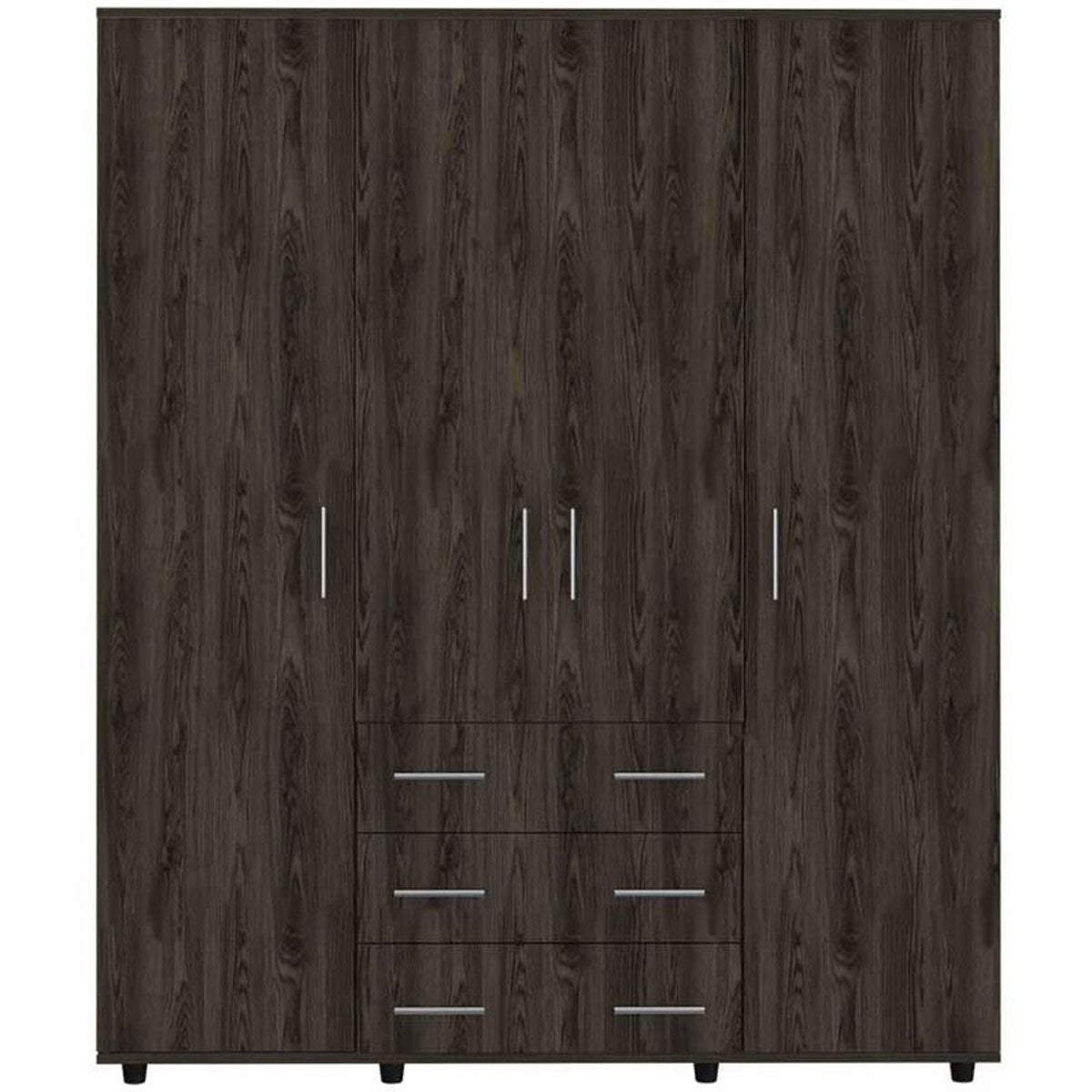 Closet Fontana Madik color Chocolate/Blanco con 4 Tubos Para Colgar Ropa