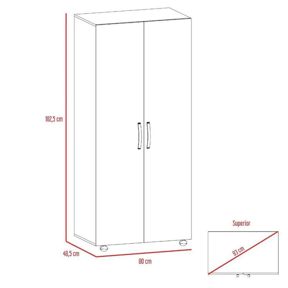 Closet Carlota Madik Café Claro/Blanco, con 1 Tubo y 3 Entrepaños
