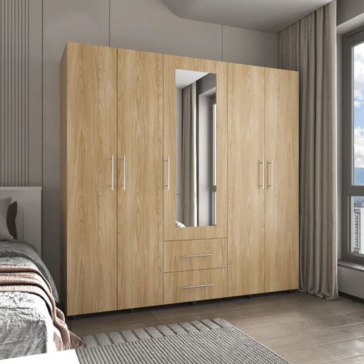 Closet Grays Madik Fresno Europeo y Wengue, puerta con Espejo