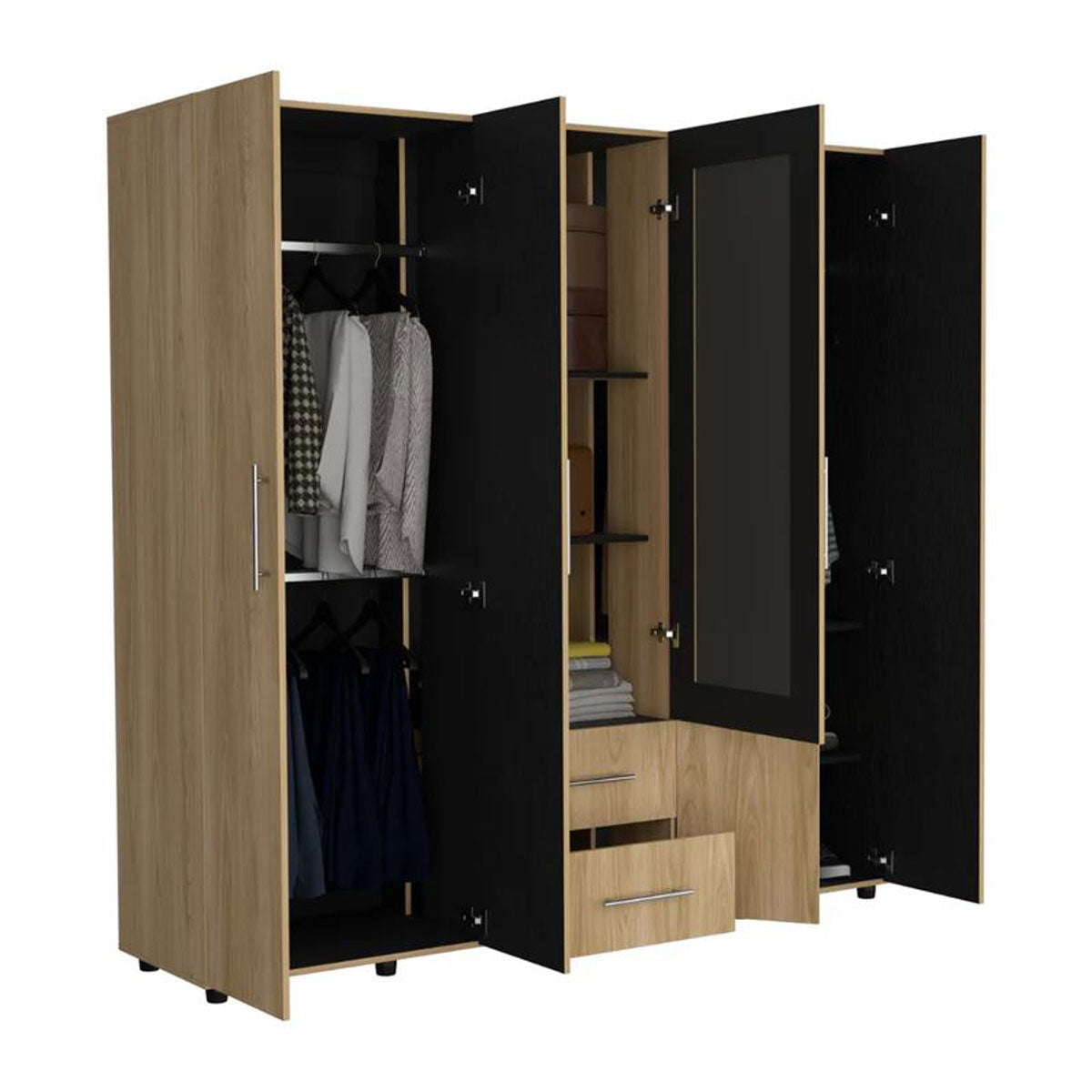 Closet Grays Madik Fresno Europeo y Wengue, puerta con Espejo