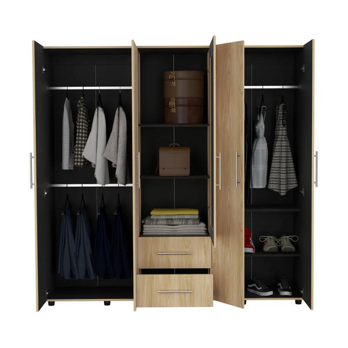 Closet Grays Madik Fresno Europeo y Wengue, puerta con Espejo