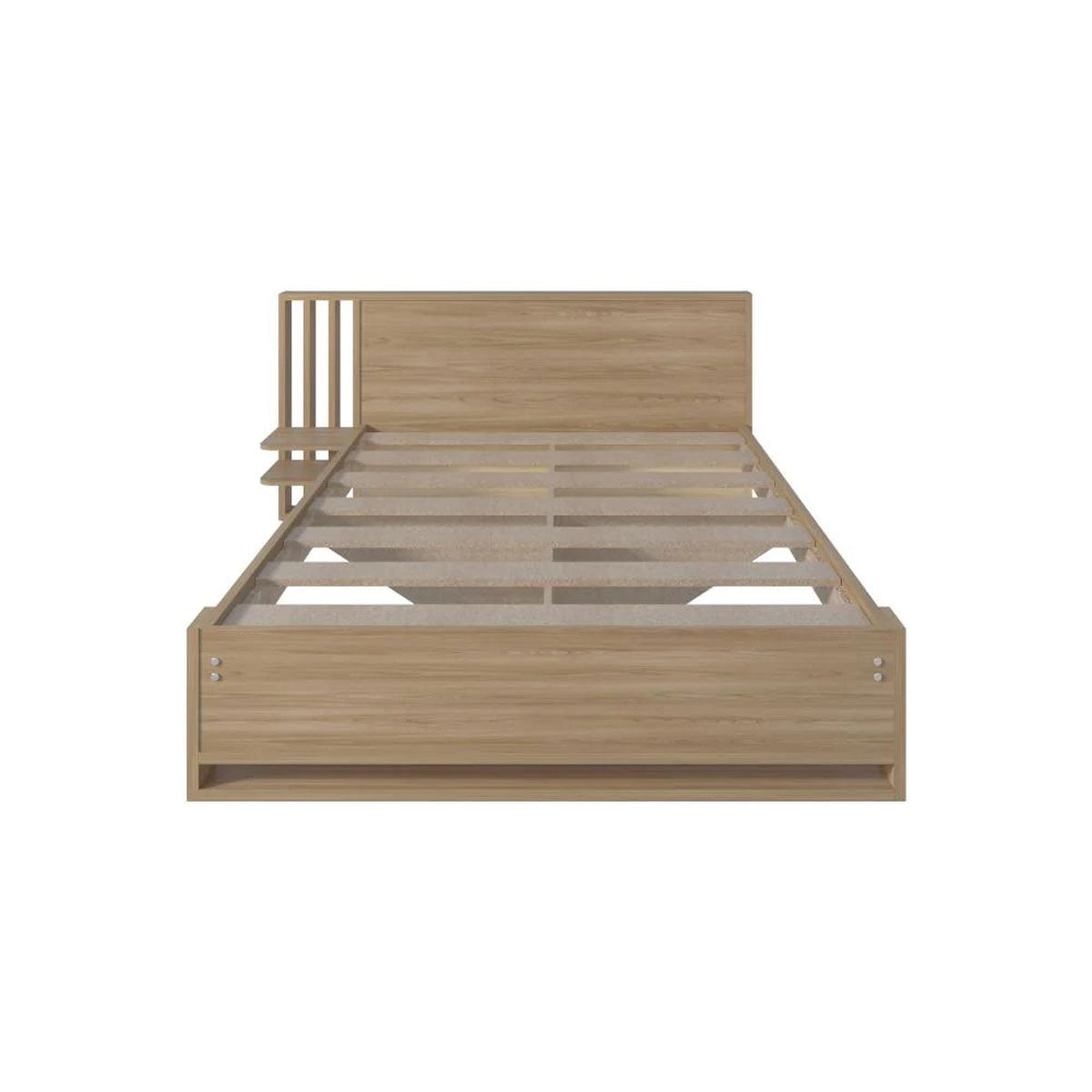 Base Cama Matrimonial MADIK con cabecera y repisas laterales