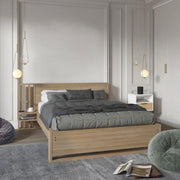 Base Cama Matrimonial MADIK con cabecera y repisas laterales
