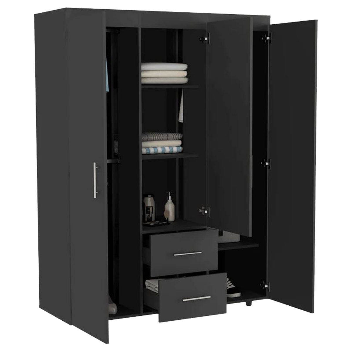 Closet Mercury Wengue Madik Dos Cajones y Dos Tubos Cromados