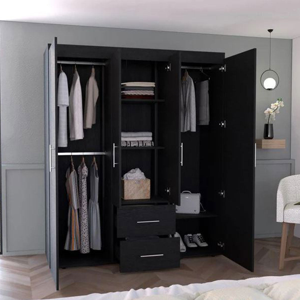 Closet Bariloche Bombay Eco Madik Wengue Multiples Entrepaños