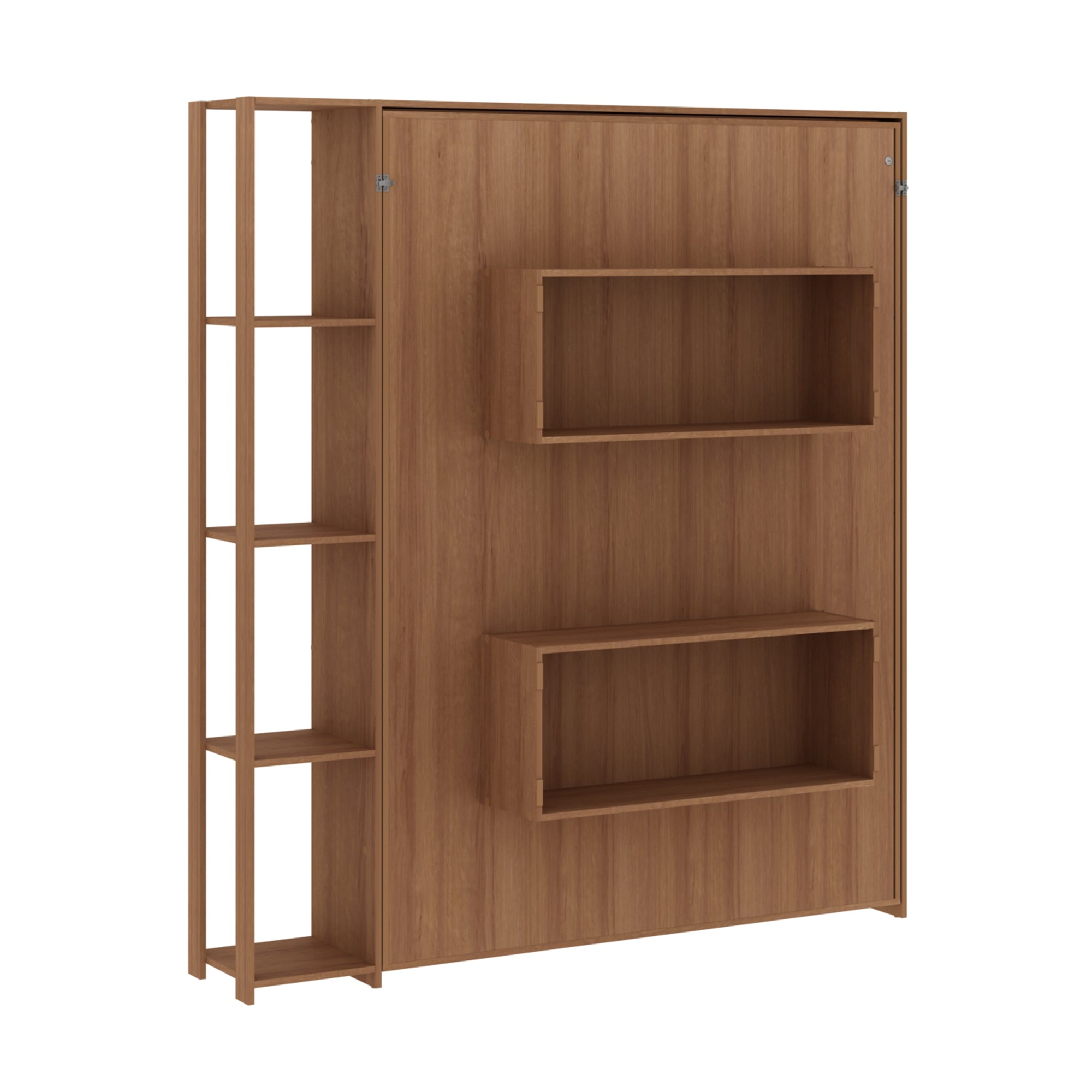 Base De Cama Matrimonial Abatible Con Estantes Almond