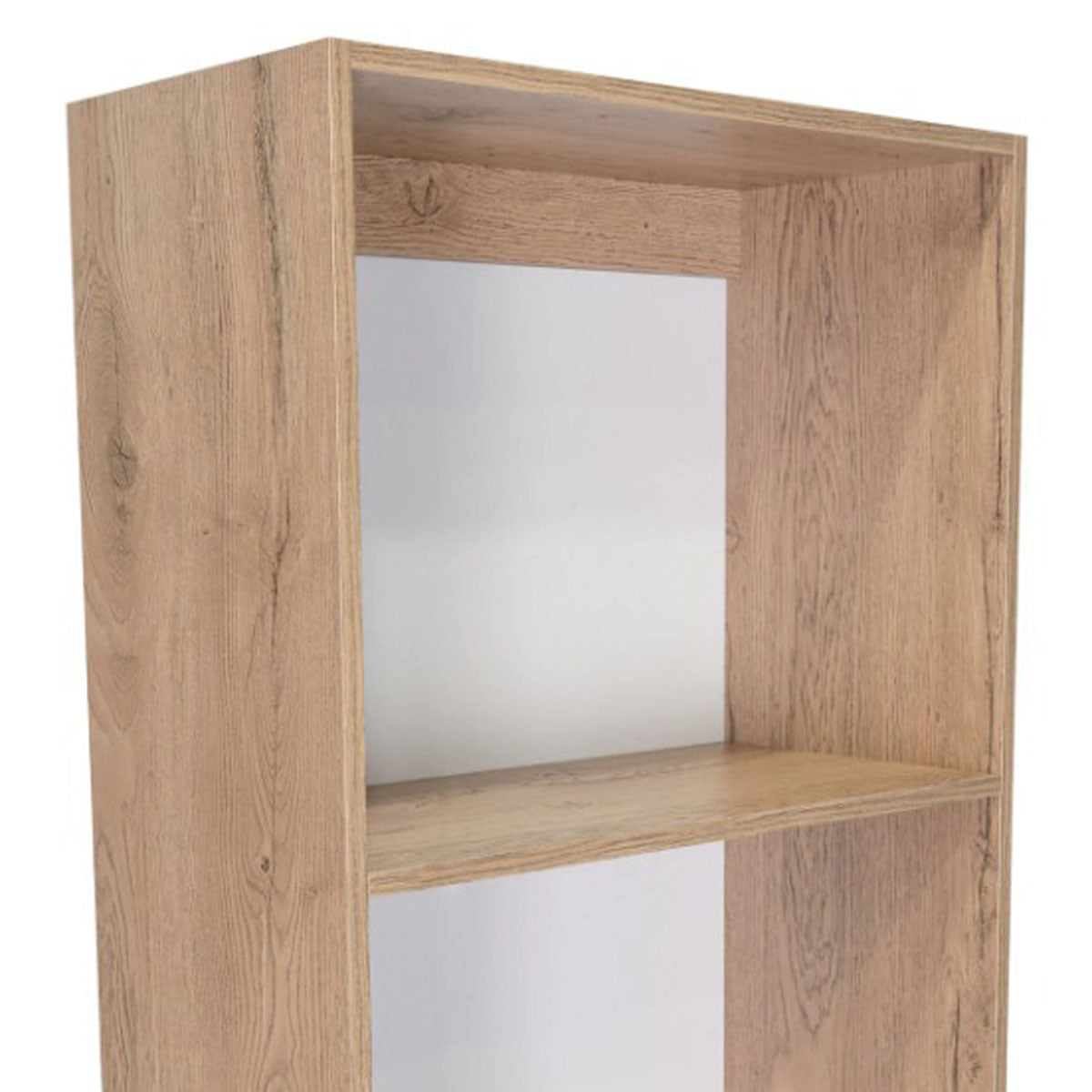 Mueble Librero MADIK color Macadamia/Blanco con Cuatro Entrepaños