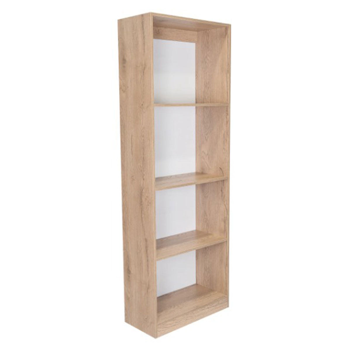 Mueble Librero MADIK color Macadamia/Blanco con Cuatro Entrepaños