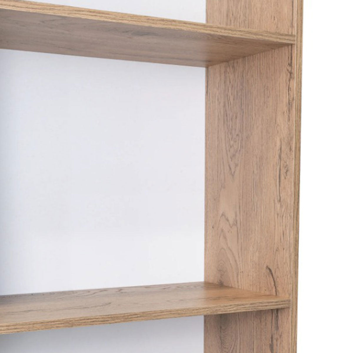 Mueble Librero MADIK color Macadamia/Blanco con Cuatro Entrepaños