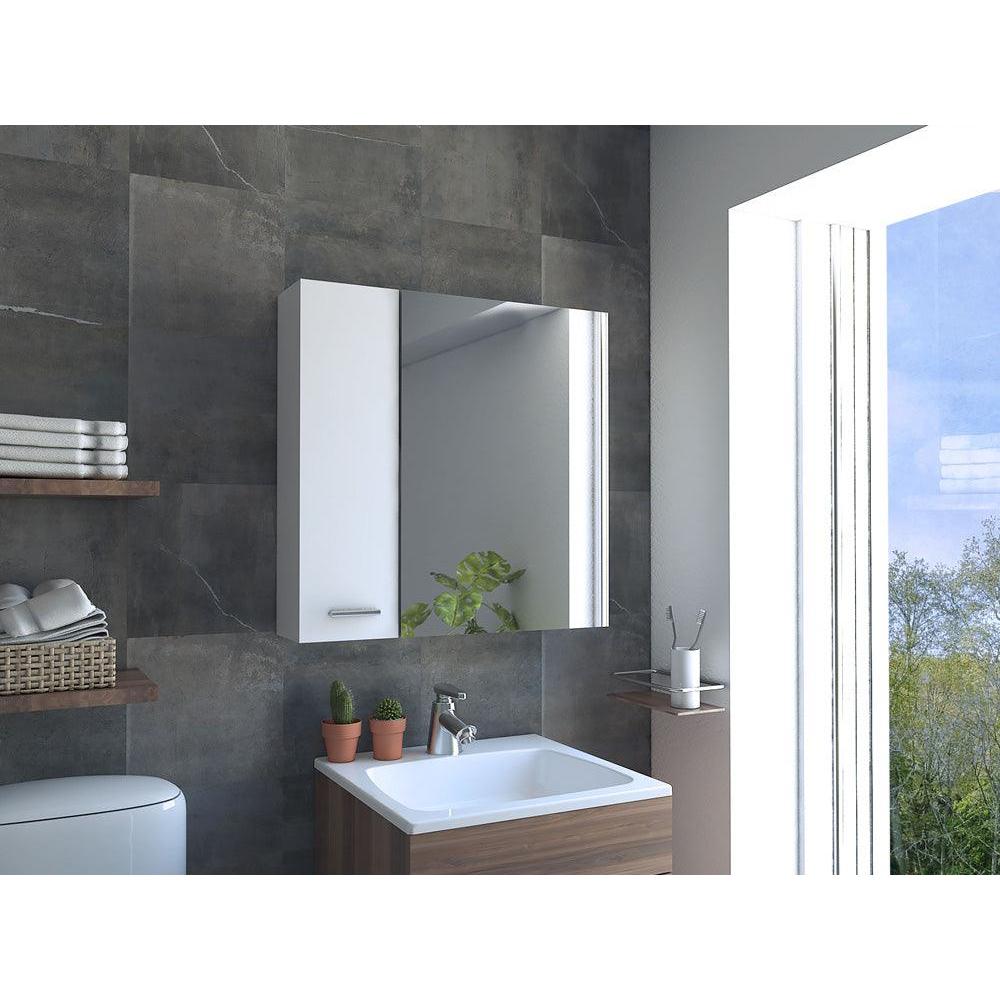 Gabinete de Pared para Baño con espejo y repisas color blanco
