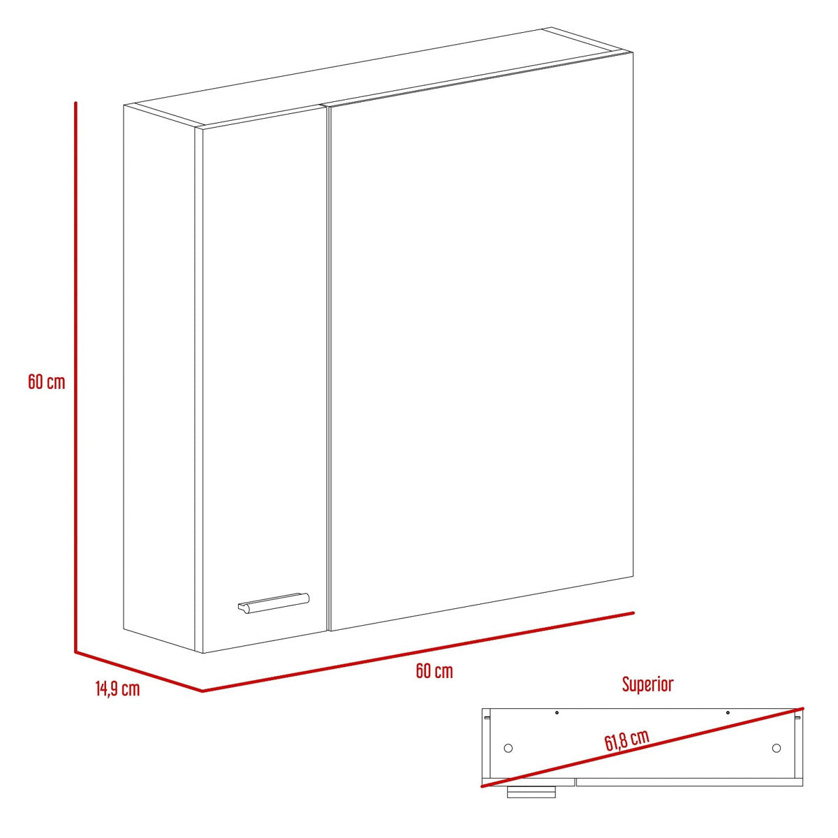 Gabinete de Baño MADIK Apolis  Miel con Puerta Espejo