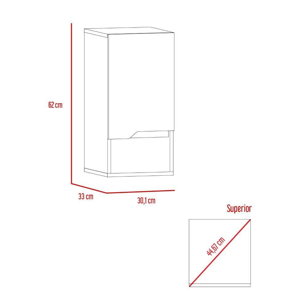 Gabinete para Baño Apolis Organizador de Pared Color Gris Oscuro y Café Claro
