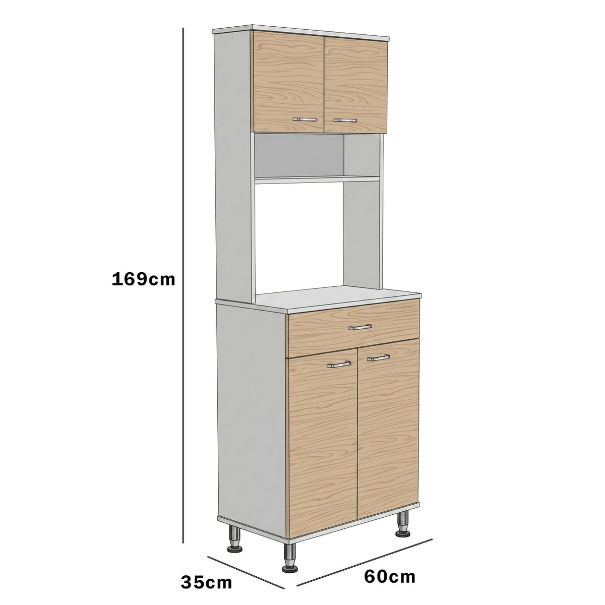 Mueble Alacena HuzyMadik color Beige y Blanco
