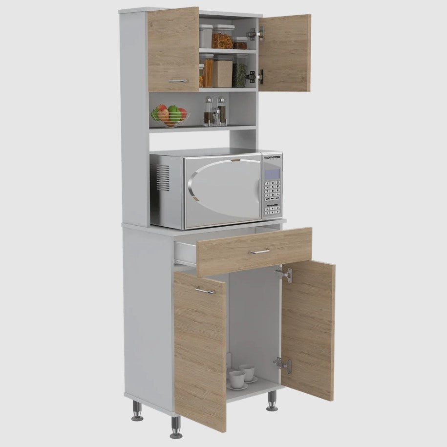Mueble Alacena HuzyMadik color Beige y Blanco