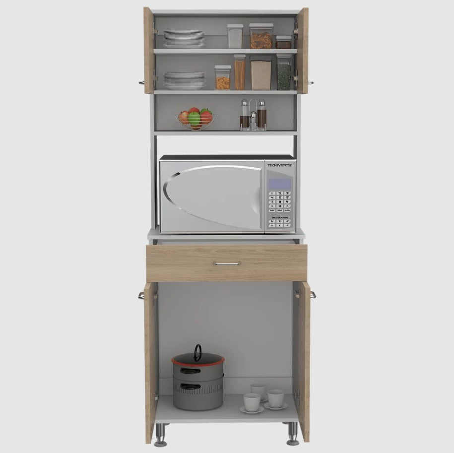 Mueble Alacena HuzyMadik color Beige y Blanco