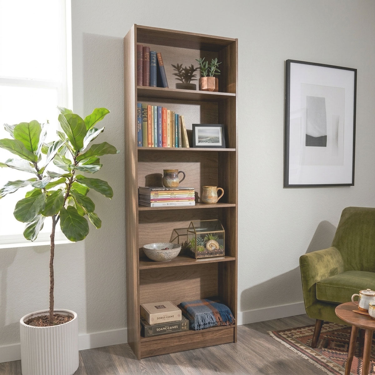 Librero Organizador Madik Multiusos con 5 repisas Café Nuez