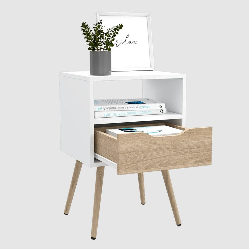 Buró Alesio Blanco y Beige MADIK con Patas y cajón
