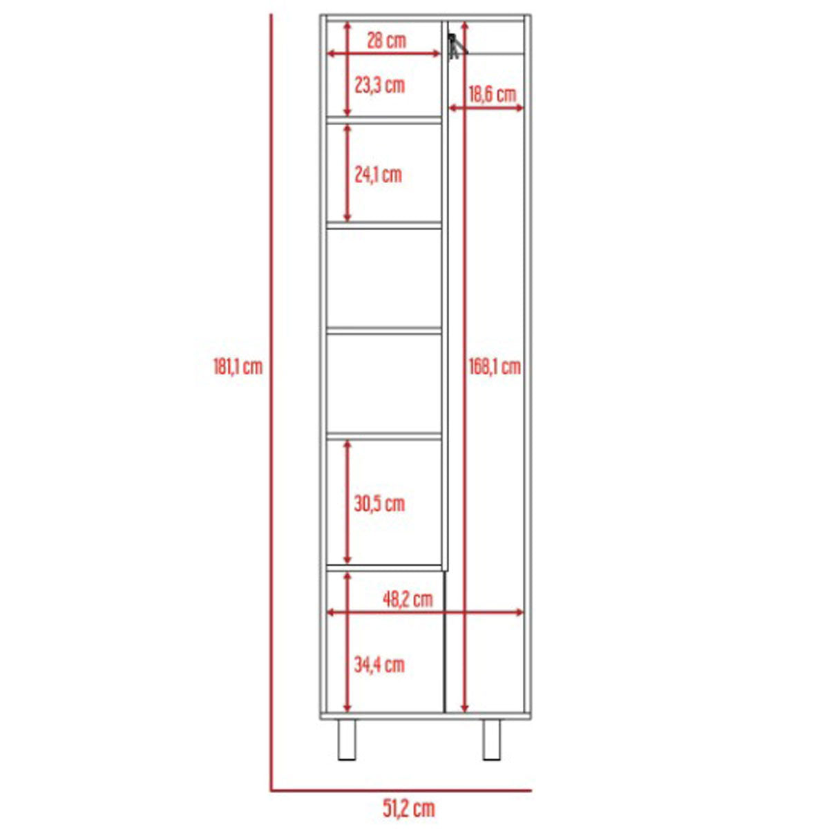 Mueble De Aseo Madik Color Blanco con 5 repisas