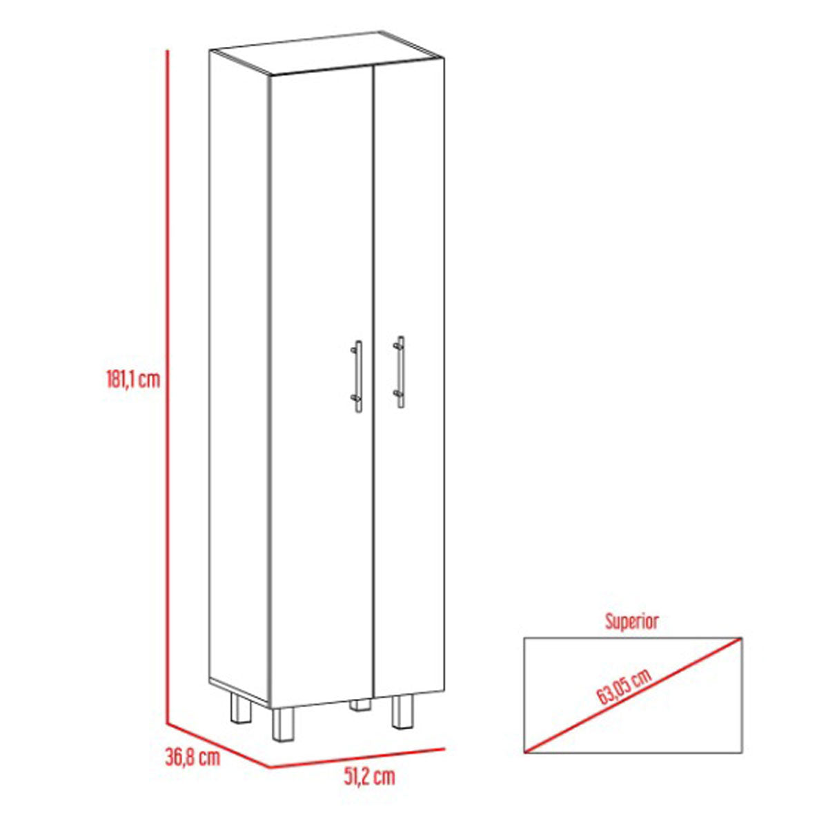 Mueble De Aseo Madik Color Blanco con 5 repisas