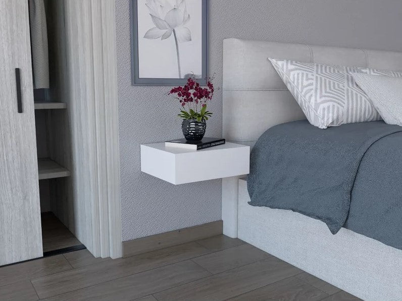 Buró Flotante Milano MADIK color Blanco Con un cajón